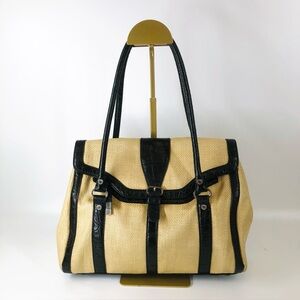 Monsac Raffia Shoulder Bag